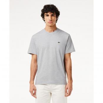 Camiseta Lacoste Básica con Logo en Color Gris Melange, Talla XXXL para Hombre