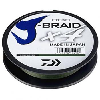 Daiwa J-trenza X4 Trenzado Sedal - Todas Las Tallas & Colores - verde oscuro, 0.21mm 270m