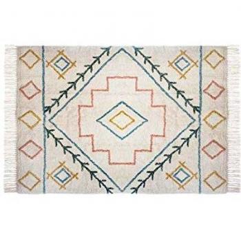 Alfombra Ethnicolor de algodón multicolor 120 x 170 cm con flecos