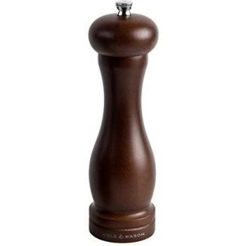 Cole & Mason HB0845P Forest Capstan Molinillo de Sal, Madera Oscura, Precision+/Molienda Ajustable, Madera de Haya Teñida, 200mm, Incluye 1 x Molino, Garanzia del Meccanismo a Vita