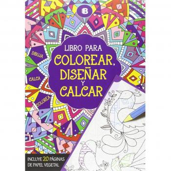 Libro para colorear, diseñar y calcar: Incluye 20 páginas de papel vegetal