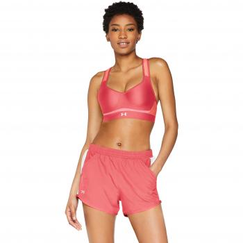 Under Armour Sujetador Deportivo de Alto Impacto para Mujer Warp Knit, Mujer, 1311821-890, Radio Red/After Burn/Reflective, Talla del Reino Unido: 36C