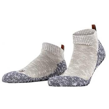 Falke Men's Lodge Homepad Cotton Blend Grip Socks - Light Grey - Size 43-44