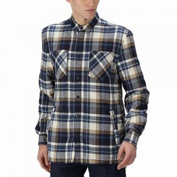 Regatta Men's Thamos Long Sleeved Checked Shirt - Size: 3X-Large, Color: Navy Blue, Material: Organic Cotton, Style: Casual, Pattern: Checkered