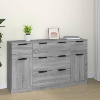 vidaXL Set de aparador 3 pzas madera contrachapada