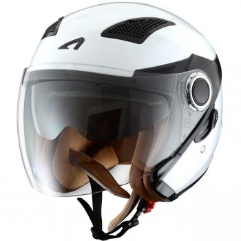 Astone Helmets fibra, Casco Jet, color Gloss Blanco, talla S