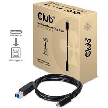 Cable USB 3.1 Gen2 Tipo-C a Tipo-B Masculino/Masculino, 1 metro, 10Gbps Power Delivery