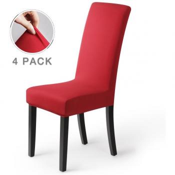 Fundas para sillas Pack de 4 Fundas sillas Comedor Fundas elásticas, Cubiertas para sillas,bielástico Extraíble Funda, Muy fácil de Limpiar, Duradera