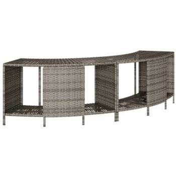Estantería de almacenamiento para bañera de hidromasaje 2 piezas Polyrattan Grey