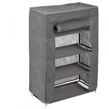Mueble Zapatero de Plástico Gris con Capacidad para 12 Pares