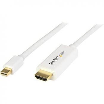StarTech Mini DisplayPort to HDMI Converter Cable, 3 ft (1m), 4K, White