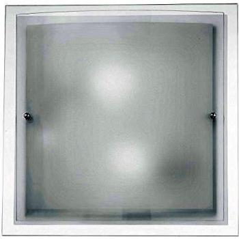 Plafón de Techo 2 Bombillas Vidrio Blanco 40x40 cm