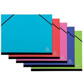 Carpeta de Dibujo Exacompta Iderama A3 (32x45 cm) - Pack de 5 con Cierre Elástico y Colores Asortidos