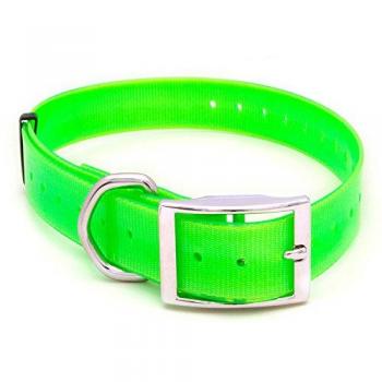 Collar de Poliuretano para perros IBAÑEZ, 38 mm, alta resistencia, color verde fosforito, medidas 3.8 x 60 cm