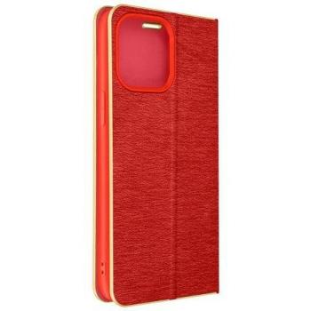 Funda Tarjetero y Soporte Vídeo Rojo/Dorado para Apple iPhone 14 Pro Max