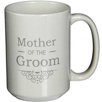 Mensuk Mother of The Groom, Silver Wedding, Matching Marriage Set, Grey Swirls, Ceramic Mug, 11-Oz