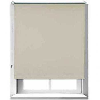 Estor Térmico Opaco Relaxdays, Sistema Klemmfix Sin Taladrar, Protección Solar, 110x160 cm, Beige