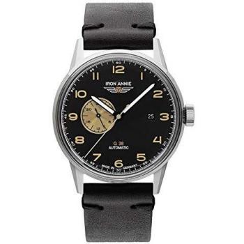 Iron Annie G38 Automatic Men's Watch 42mm with Black Dial and Leather Strap 100M Water Resistance