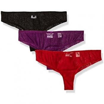 Guess 3 Pack Ladies Briefs, Valentines Brazilian, Ropa Interior - Negro/Púrpura/Rojo: : Small