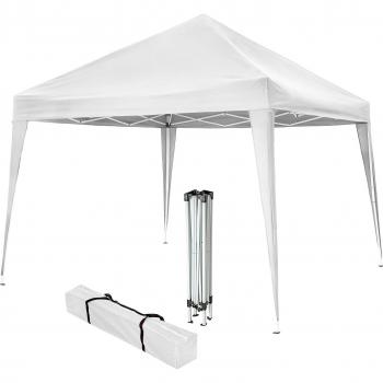 Carpa de jardín plegable Linosa 3 x 3 m - Práctica carpa plegable para jardín con sólida estructura de acero con revestimiento en polvo, pies con anclaje ajustables en altura, cenador de jardín con