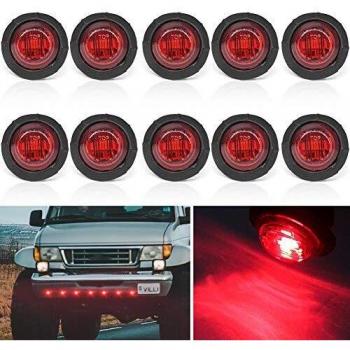 Luz lateral del camión LED,YuanGu 3/4 Luz de Marcador del camión LED Ronda Marcador lateral luz Rojo