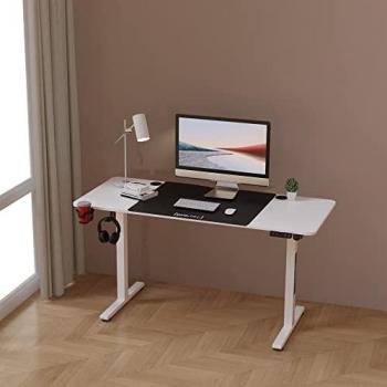 Escritorio Ajustable en Altura Eléctrico Pro.tec Stryn 120 x 60 cm Aglomerado y Acero Blanco