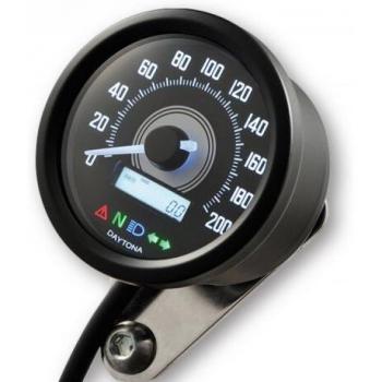 Velocímetro Daytona Velona 60 - 200 km/h/mph, luces de control LED blanco