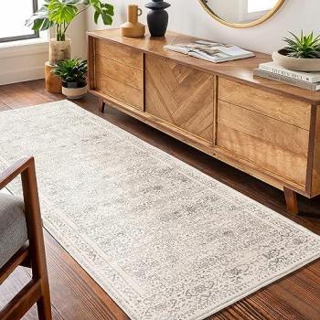 Alfombra Boho Oriental Surya OTTAWA, Rectangular 70x220 cm, Pelo Corto, Gris, Ideal para Salón y Dormitorio