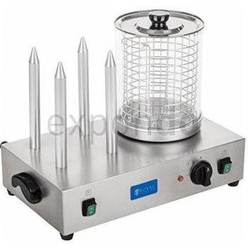 Royal Catering - RCHW 2300 - Máquina de Hot Dogs - 2x300 W - 230 V - 4 pinchos - calidad controlada - Envío Gratuito