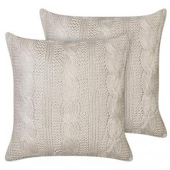 Conjunto de 2 cojines de algodón 45 x 45 cm gris pardo Constylis