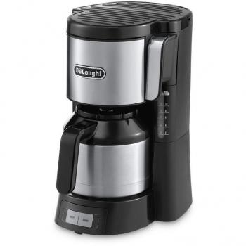 De'Longhi ICM 15740 - Cafetera de filtro, 1000 W, 1.25 L, plástico, negro/plata