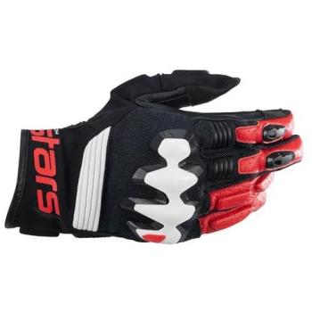 Alpinestars Halo Adventure Motorcycle Gloves - Black/White/Bright Red 3XL