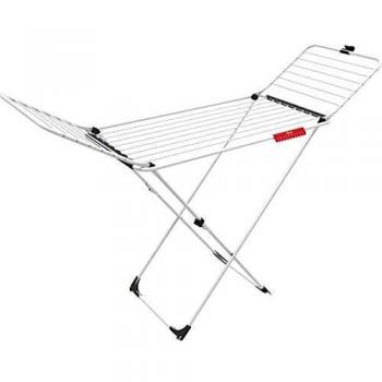 Vileda Extra X-legs - Tendedero de acero y aluminio, con alas plegables, 20 metros de espacio de tendido, con soporte para artículos pequeños, Blanco, dimensiones abierto 173 x 56 x 93 cm