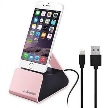 Avantree DK10I Estación de Carga de Sobremesa en Aluminio con Cable Lightning MFI Certificado por Apple REEMPLAZABLE , bahía de Carga Rápida para iPhone 7, 6 Plus, 6, SE, 5