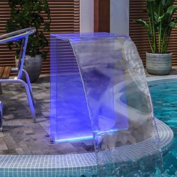 Fuente de piscina acrílica de 51 cm con LED RGB