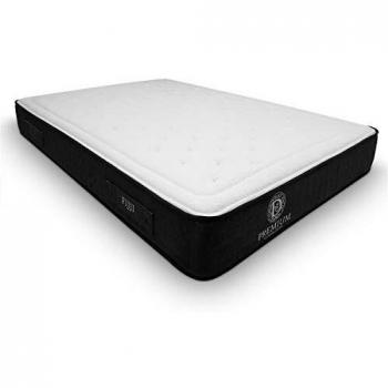 Duérmete Online Premium Colchón Viscoelástico Fijji | Tejido Bambú | Tratamiento Sanitized, Espuma, Blanco, 200x200