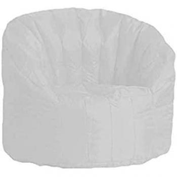 Sillón Acolchado Redondo Blanco 80x80x80 cm con Embalaje Reforzado