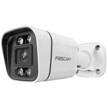 Cámara IP Foscam V5EP PoE 5 Mpx para Exterior con Focos, Sirena y Audio Bidireccional Blanca