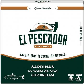 Sardinillas en aceite de oliva El Pescador de Arosa 10-14 piezas 115gr