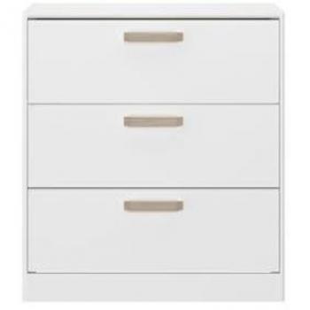 Cómoda DREAM 3 cajones - Tablero de partículas - Color blanco - L79,7 x H87,8 x P43,8 cm