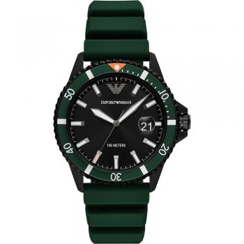Reloj Emporio Armani AR11464 Resistente Al Agua 100M con Correa de Silicona Verde