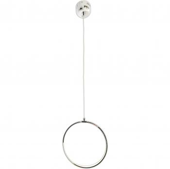 Lámpara de Techo Colgante LED Anillo Cromado 3000K - Dimensiones: 80x80 cm, Material: Metal, IP20