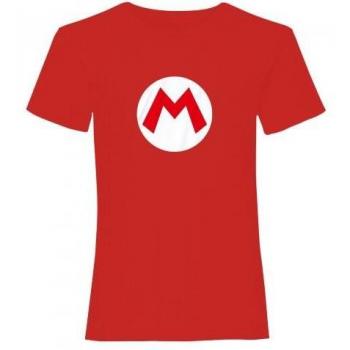 Camiseta unisex para adultos Super Mario con logotipo en color rojo/blanco, talla M