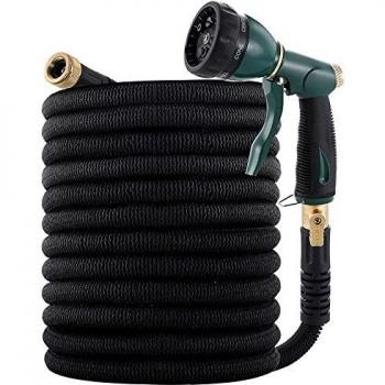 FANHAO Manguera Jardín Manguera De Jardín Extensible 15M/50FT con 7 Funciones De 100% todo metal Cabeza De Aeroso,Profesional De Tela Expandible De Doble Látex con Núcleo Metálico