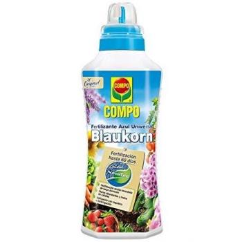 COMPO Fertilizante Azul Universal Blaukorn, Líquido, Para cultivos y plantas de jardín, Dura hasta 60 días, 1 L