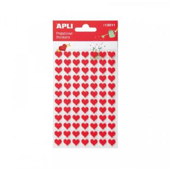APLI - Bolsa de pegatinas, Corazón fieltro rojo