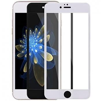 iPhone 6/6s Protector de Pantalla,ZXK Protector de Pantalla 2 Piezas 3D Tacto 9H Dureza Vidrio Templado Cristal Fibra de Carbono Superior de Película Dureza-Negro y Blanco