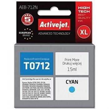 Epson T0712 Cyan Ink Cartridge (C13T07124012) for Epson Stylus D78/DX6000/DX6050 Printers - 15ml