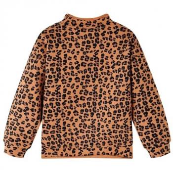 Sudadera Infantil con Estampado de Leopardo Color Coñac Claro 128