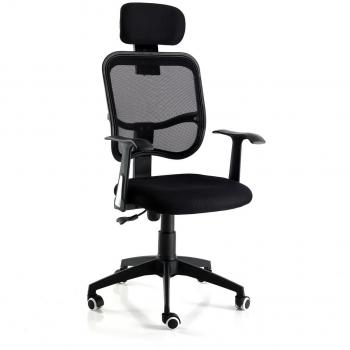 Sillón de oficina ergonómico con reposacabezas Cool Negro
